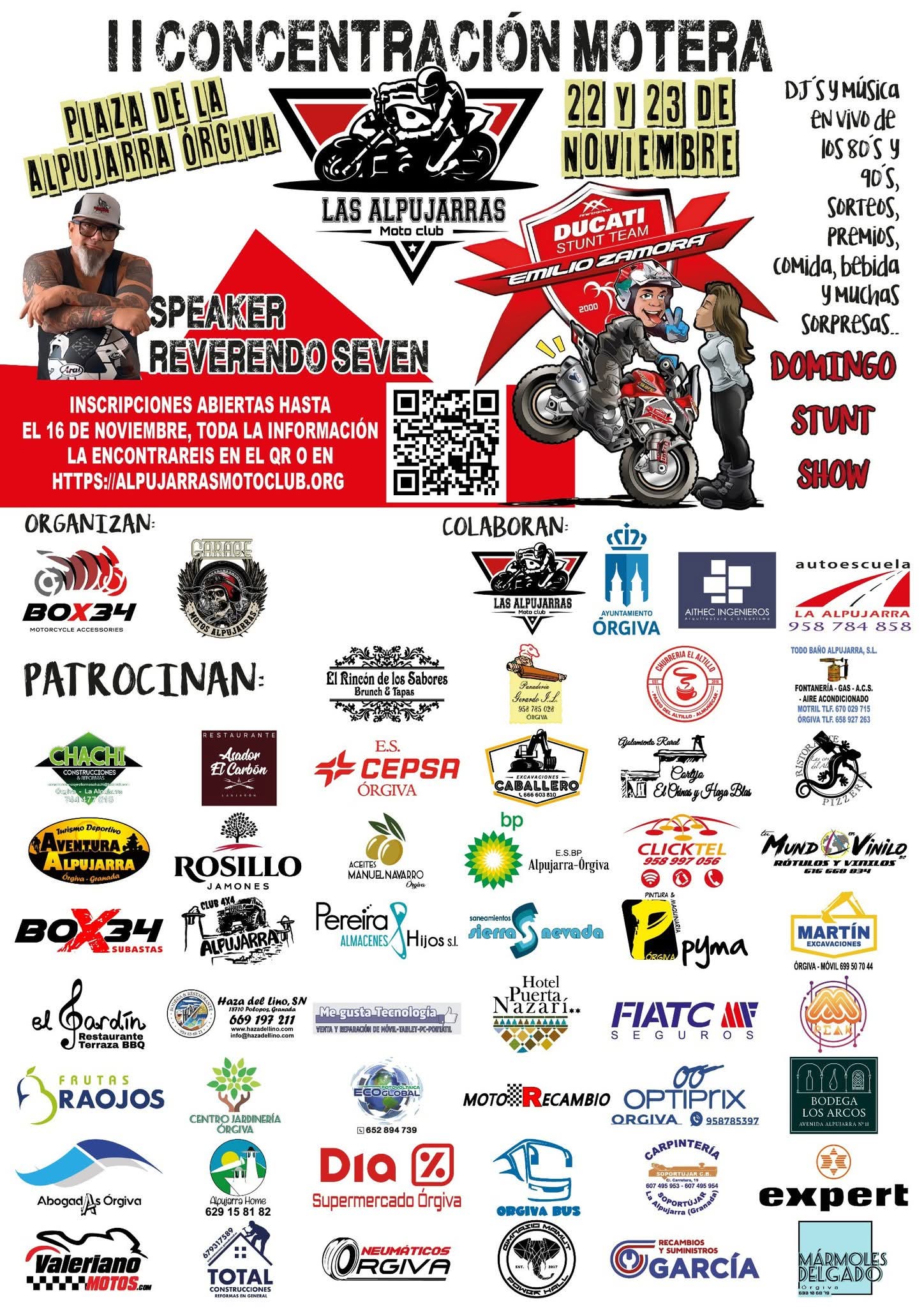 Cartel II Concentración Motera 2025 con patrocinadores